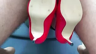 Hard Ballbusting in High Heels and CUM! Ruined Orgasm CBT Footjob Femdom Mistress Redix