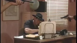 randy cock sucking slut getting double penetration  with cock and toy the gets face jizzed