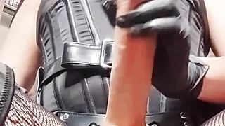 Asian Dominatrix with Squirt Strapon