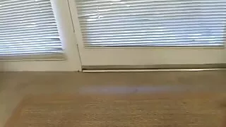 Horny blondie enjoys blowing a huge black cock indoors