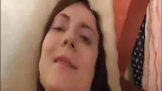 I play with my cousin Natalie, a shy and submissive brunette