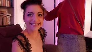 French Brunette's First Porn Video with DP