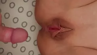 Wet tight pussy creampied