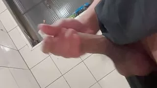 Bathroom cumshot
