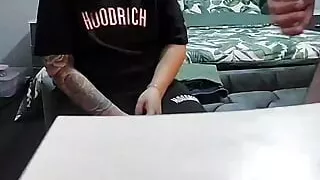 Step son naked comes into step mom room and shows his erection