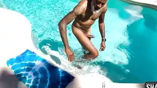 Asian Krystal Davis And Shaundam Doing Outdoor Pool Sex