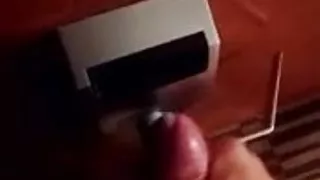 Cum on public hotel door handle