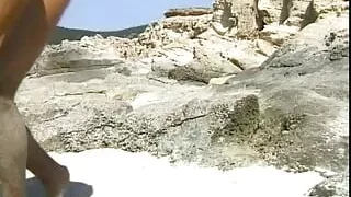 Superb German chick with dark hair gets a hard anal bang at the beach