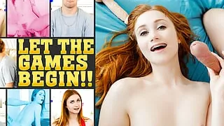 Make Her Cum Game With Skinny Ginger Babe Scarlet Skies & Horny Stud Joshua Lewis - TeamSkeet