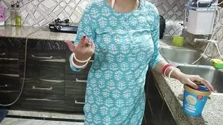 Neighbour's boy had sexy talks with saarabhabhi to seduce her after her tight pussy was fucked madly in kitchen Saarabhabhi fing