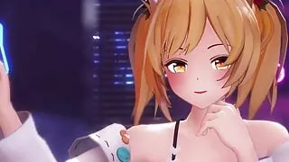 Sora - Cute Dance With Short Skirt and Gradual Undressing