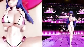 Satoshi Asama - Big Tits Teen Dancing and POV Sex Missionary (SplitScreen)