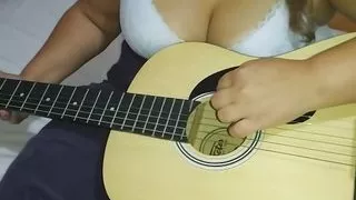 Horny Naughty Angel Nikita Plays On Guitar And With Her Big Hot Tits