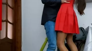 Romantic Sensual Gentle Sex of a Real Teen Couple on the Bed in different Poses with Love