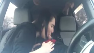 Lucky Guy Sits Back And Gets Sucked In The Car