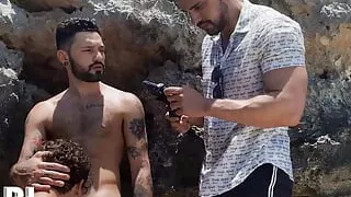 After Having Fun Playing With Each Other's Hot Bodies, Igor Lucios And Kyle Fox Spitroast Joe Dave - PAPI