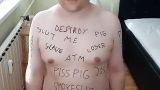 Slapping and degrading myself