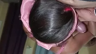 Desi cheating bhabhi sucking big cock of her lover and milking boobs part 1