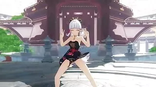 Kamisato Ayaka - Sexy Dance with Ass Focus