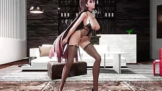 Raiden Mei Honkai Impact Hentai Dance Big Boobs MMD 3D - Red Hair Color Edit Smixix