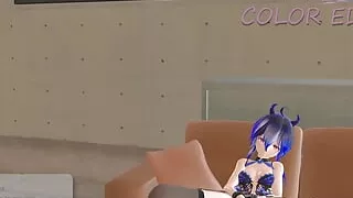 Haku Succubus Missionary Sex Hentai on the Sofa MMD 3D - McLovin - Blue Hair Color Edit Smixix