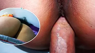 Hard and wild anal sex, legs up