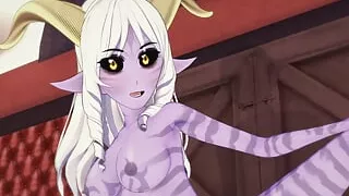Halloween Hentai - Sex with a girl dressed as a horned succubbus