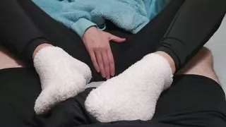 roommate footjob in boxers