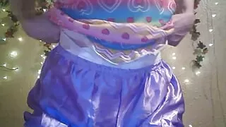 millie in satin bloomers and diaper