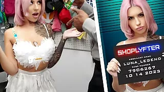 Sexy Girl Is Caught Getting Candy From Store While Dressed In A Skimpy Halloween Costume -Shoplyfter