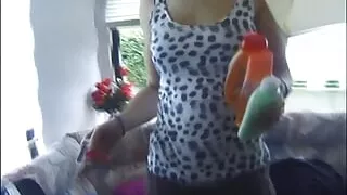 Released private video of naive brunette teen Dominika