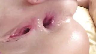 Horny vixen gets her ass drilled in bed then drinks cum off her shoe