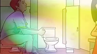 AUDIO ONLY - Gay bathroom dirty talk, straight male gets shemale JOI