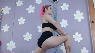 Cute MILF does Yoga and shows big boobs