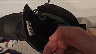 Cum inside combat boots