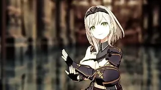 Shirogane Noel - Huge Tits Sexy Dance and Gradual Undressing