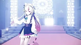 Ayame Hyakki - Cute Cat Girl Sexy Dance and Gradual Undressing