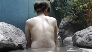 Married Woman Masturbates in an Open-air Bath