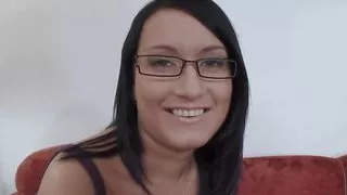 Dark haired amateur masturbates