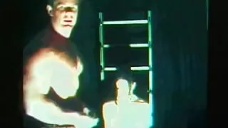 Curly religious brunette in shawl fingers herself hard