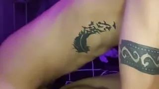 Handsome muscled guy tattooed big cock young twinks fuck together in bathroom