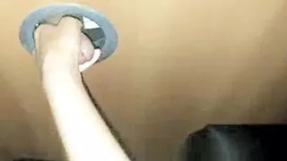 Horny milf playing at gloryhole in a swing club - swingers party