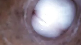 Hot cock flash light inside view.