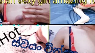The Sri Lankan girl fingered herself and enjoyed herself