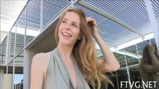 Gal Caresses Her Pussy