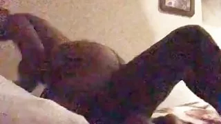 Sexy ebony milf sucks and rides a bbc