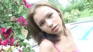 Sexy petite solo teen masturbates
