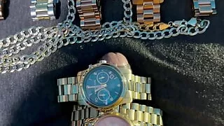 Three Michael Kors on my dick, Pink, Yellow and Blue.