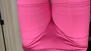 Pink pussy shorts with camel toe