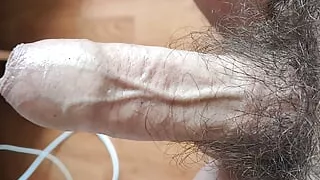 bearded daddy pulls his big hairy cock no cum